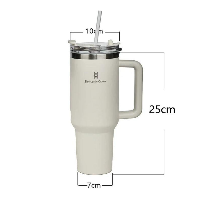 Copo Térmico 1200ml Aço Inoxidável - Garrafa Térmica com Canudo