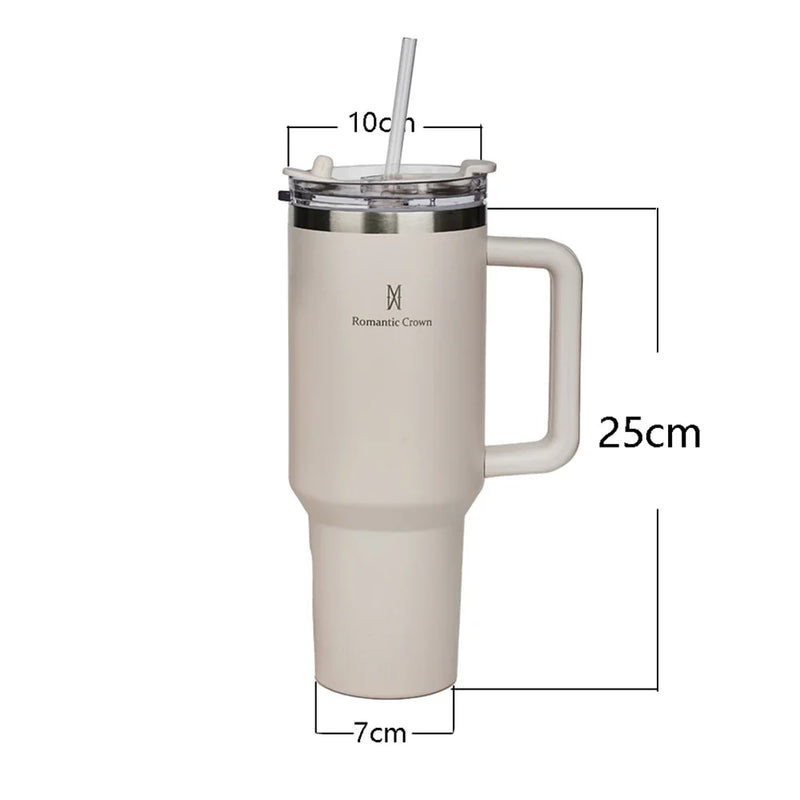 Copo Térmico 1200ml Aço Inoxidável - Garrafa Térmica com Canudo