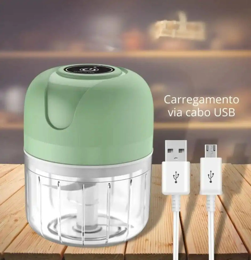 COMPREI 1 LEVE 2 Mini Processador Triturador Elétrico 3 Laminas Recarregável