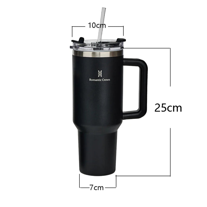 Copo Térmico 1200ml Aço Inoxidável - Garrafa Térmica com Canudo