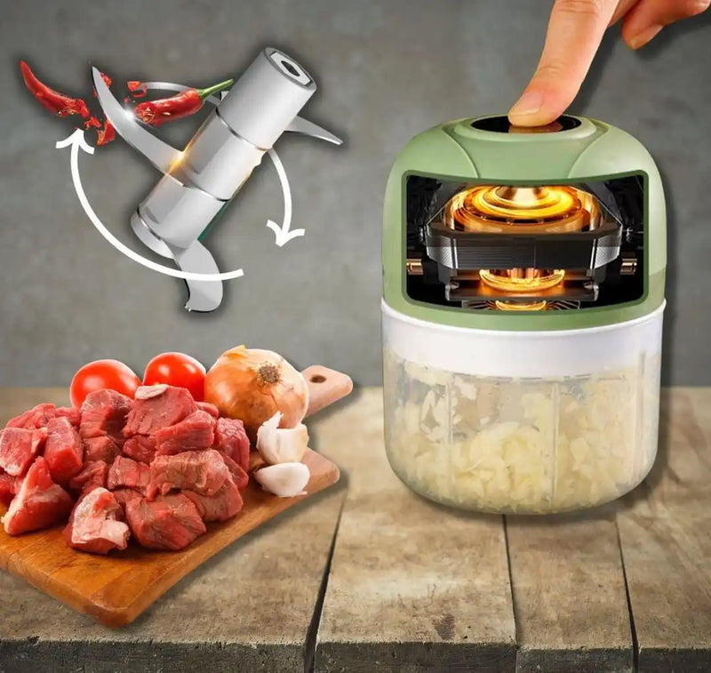 COMPREI 1 LEVE 2 Mini Processador Triturador Elétrico 3 Laminas Recarregável