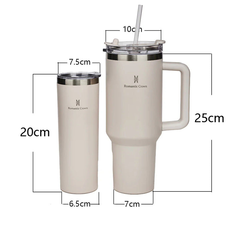 Copo Térmico 1200ml Aço Inoxidável - Garrafa Térmica com Canudo
