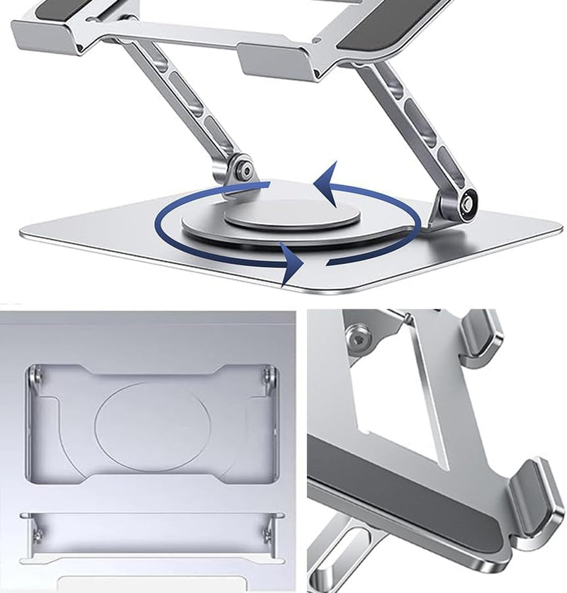 Suporte de Alumínio Giratório 360° para Notebook – Ergonomia