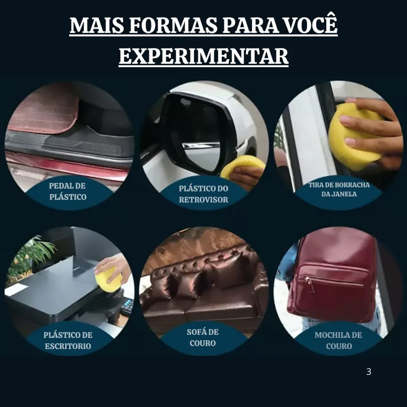 Cera Revitalizadora  NewPower - Kit Completo - Restaura Plástico, Borracha e Couros