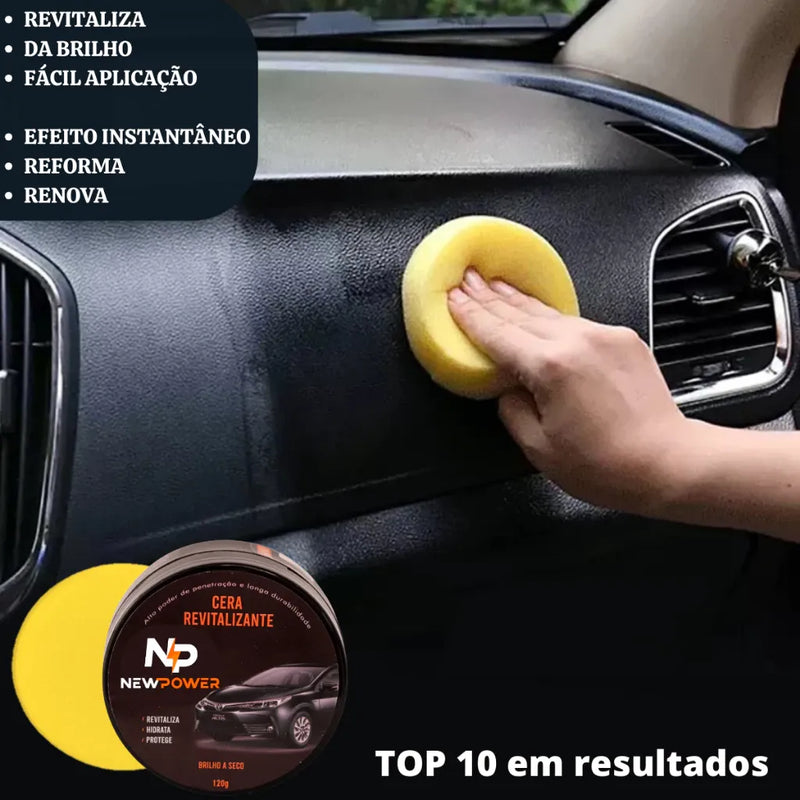 Cera Revitalizadora  NewPower - Kit Completo - Restaura Plástico, Borracha e Couros
