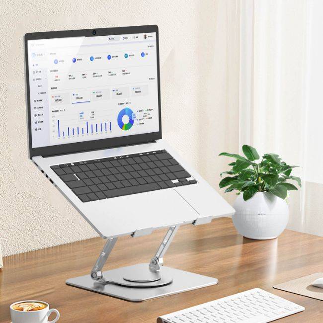 Suporte de Alumínio Giratório 360° para Notebook – Ergonomia