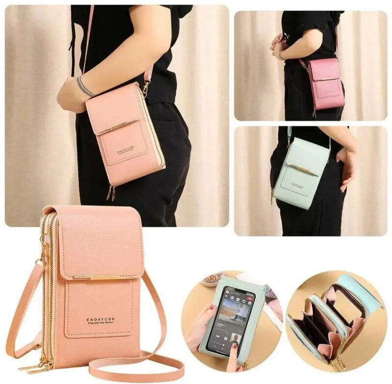 Bolsa Transversal Porta Celular de Couro